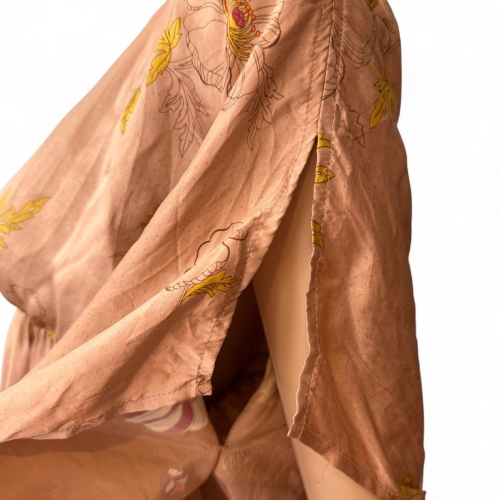 vtg deep v plunge neckline dolman sleeve cinched waist top bat wing 100% silk - Picture 5 of 8